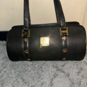 MCM Studded Papillon Barrel Style Bag